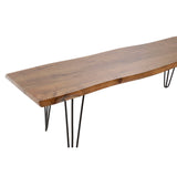 Bench DKD Home Decor 160 x 46 x 46 cm Natural Black Light brown Alpino-3