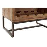 Bottle rack DKD Home Decor Black Metal Brown Acacia (60 x 32 x 107 cm)-2