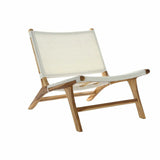Garden chair DKD Home Decor MB-177833 White Natural PVC Teak 65 x 80 x 68 cm-0