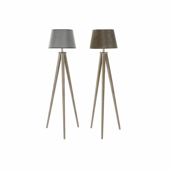 Floor Lamp DKD Home Decor 40 x 40 x 154 cm Natural Grey Brown 250 V 60 W Pinewood (2 Units)-0