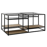 Centre Table DKD Home Decor 8424001787234 Black Multicolour Natural Wood Metal Mirror 120 x 60 x 50 cm-0