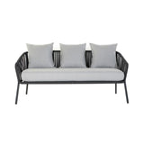 Sofa and table set DKD Home Decor MB-179039 Grey Garden Polyester Rope Aluminium (151,5 x 72 x 70 cm) (4 pcs)-4
