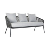 Sofa and table set DKD Home Decor MB-179039 Grey Garden Polyester Rope Aluminium (151,5 x 72 x 70 cm) (4 pcs)-3