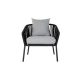 Sofa and table set DKD Home Decor MB-179039 Grey Garden Polyester Rope Aluminium (151,5 x 72 x 70 cm) (4 pcs)-1