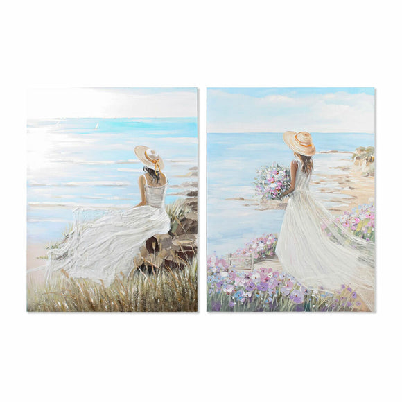 Painting DKD Home Decor Lady 90 x 4 x 120 cm Mediterranean (2 Units)-0