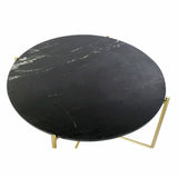 Side table DKD Home Decor Black Golden Marble Iron (81 x 81 x 44 cm)-2