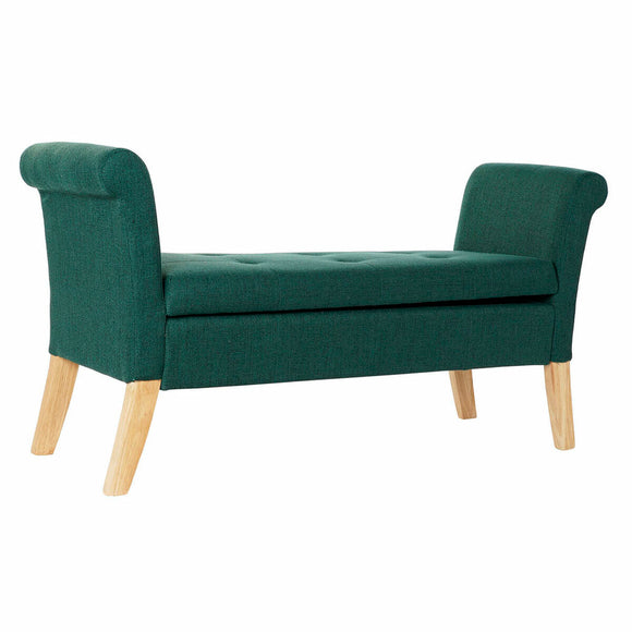 Bench DKD Home Decor 8424001795512 Natural Wood Polyester Green (130 x 44 x 69 cm)-0