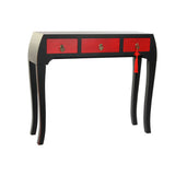 Console DKD Home Decor Fir Red Black MDF Oriental (96 x 27 x 80 cm)-0