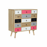 Chest of drawers DKD Home Decor White Multicolour Natural Navy Blue Light grey Wood MDF Wood 80 x 35 x 82 cm-0
