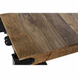 Side table DKD Home Decor Black Dark brown Metal Plastic Mango wood 120 x 56 x 41 cm-1