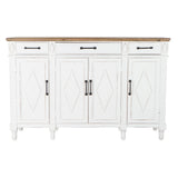 Sideboard DKD Home Decor   White Brown Pinewood Plastic 160 x 42 x 105 cm-1