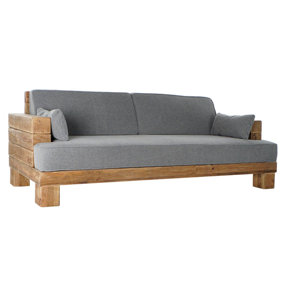 Sofa DKD Home Decor Natural Grey Polyester Aluminium Recycled Wood (224 x 95 x 82 cm)-0