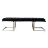 Bench DKD Home Decor   Black Polyester Steel (140 x 40 x 40 cm)-2