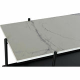 Console DKD Home Decor Black Metal White Marble Modern (120 x 40 x 80 cm)-1