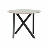 Side table DKD Home Decor 65 x 65 x 49,5 cm Black Metal Wood Light brown-0