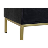 TV furniture DKD Home Decor Black Metal Golden Mango wood (147 x 40 x 51 cm)-4