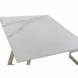 Dining Table DKD Home Decor Crystal Golden Metal White (140 x 80 x 76 cm)-5