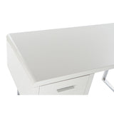 Desk DKD Home Decor White Silver Metal MDF Wood 120 x 55 x 76 cm-2