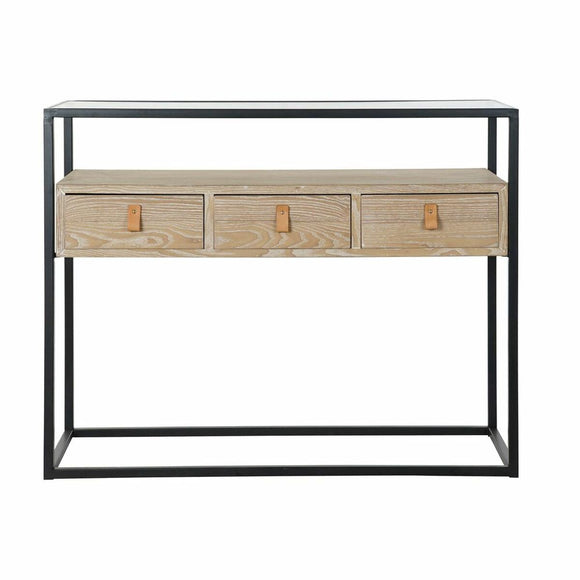 Console DKD Home Decor Black Wood Metal (100 x 38 x 80 cm)-0