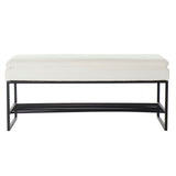 Foot-of-bed Bench DKD Home Decor Black Beige Iron 80,5 x 36 x 35,5 cm-2