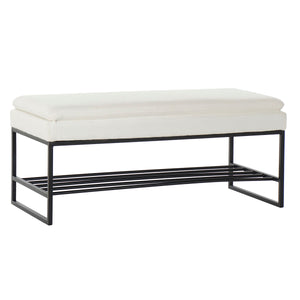 Foot-of-bed Bench DKD Home Decor Black Beige Iron 80,5 x 36 x 35,5 cm-0