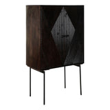 Sideboard DKD Home Decor Black Dark brown Metal Mango wood 84 x 43 x 153,5 cm-0