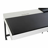 Desk DKD Home Decor Black Metal MDF White PU (110 x 55 x 76 cm)-1