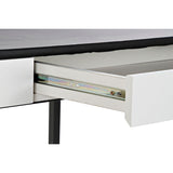 Desk DKD Home Decor Black Metal MDF White PU (110 x 55 x 76 cm)-5
