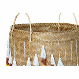 Basket set DKD Home Decor Multicolour Bamboo Fringe Boho 3 Pieces-1