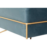 Bench DKD Home Decor   Foam Blue Golden Metal Polyester Velvet MDF Wood (80 x 80 x 42 cm)-4