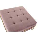 Bench DKD Home Decor   Foam Pink Golden Metal Polyester Velvet MDF Wood (80 x 80 x 42 cm)-1