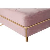 Bench DKD Home Decor   Foam Pink Golden Metal Polyester Velvet MDF Wood (80 x 80 x 42 cm)-3