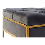 Bench DKD Home Decor 8424001851096 Grey Multicolour Golden Metal 100 x 48 x 48 cm-3