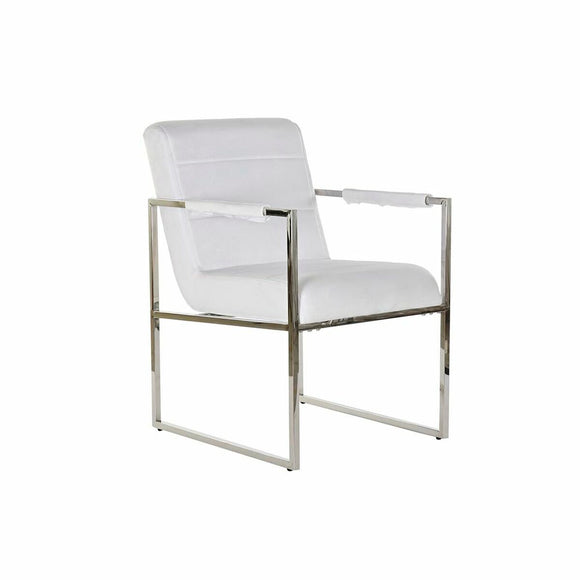 Chair DKD Home Decor Polyester Steel White (56 x 68 x 92 cm)-0