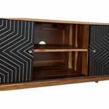 TV furniture DKD Home Decor Black Natural Wood 130 x 40 x 57 cm-5