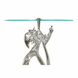 Side table DKD Home Decor Transparent Aluminium Crystal Silver (46 x 46 x 72 cm)-1