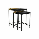 Side table DKD Home Decor Black Golden Steel Aluminium (43 x 42 x 58.5 cm)-1