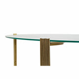Side table DKD Home Decor 81 x 81 x 34 cm Crystal Golden Steel Aluminium-2
