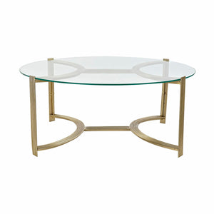Side table DKD Home Decor 81 x 81 x 34 cm Crystal Golden Steel Aluminium-0