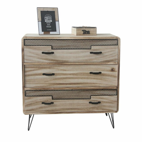 Chest of drawers DKD Home Decor   Natural Black Paolownia wood (80 x 38 x 79 cm)-0