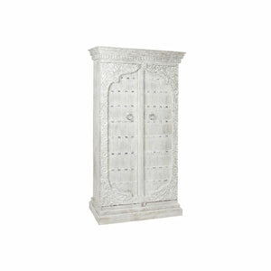 Cupboard DKD Home Decor White Metal Mango wood (100 x 43 x 190 cm)-0