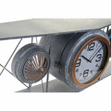 Wall Clock DKD Home Decor Crystal Iron Aeroplane MDF Wood Dark grey (120 x 21 x 33.5 cm)-1