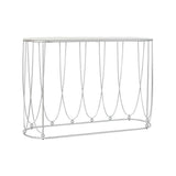 Console DKD Home Decor Silver Metal White Marble 115 x 35 x 78 cm-4