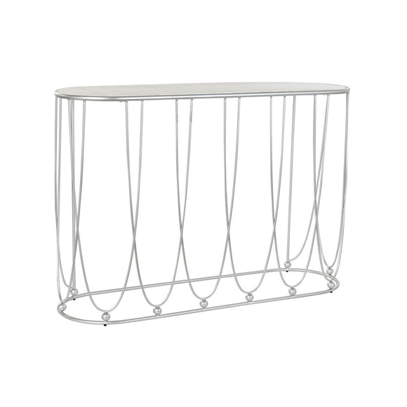 Console DKD Home Decor Silver Metal White Marble 115 x 35 x 78 cm-0