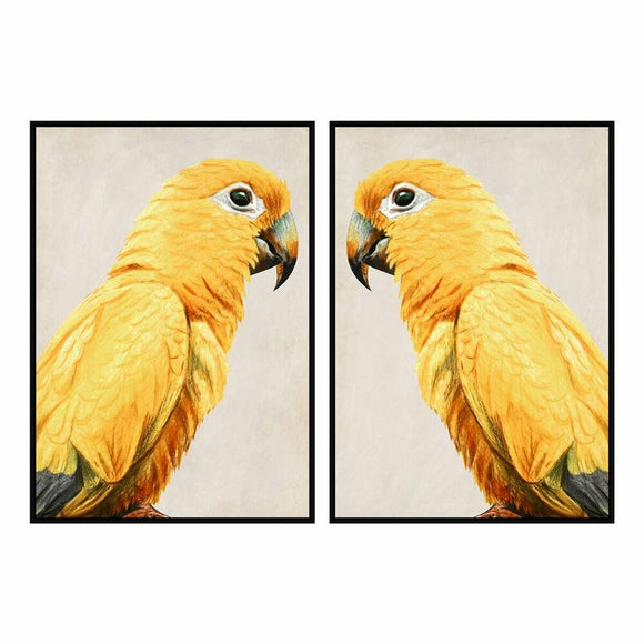 Painting DKD Home Decor Parrot Tropical (103 x 4,2 x 143 cm) (2 Units)-0