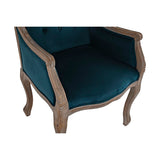Chair DKD Home Decor Turquoise Linen Rubber wood (63.5 x 50 x 102 cm)-5