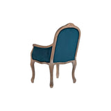 Chair DKD Home Decor Turquoise Linen Rubber wood (63.5 x 50 x 102 cm)-1