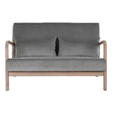 2-Seater Sofa DKD Home Decor Grey Rubber wood Velvet 122 x 85 x 74 cm-2