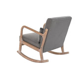 Rocking Chair DKD Home Decor Natural Dark grey Polyester Rubber wood Sixties 66 x 85 x 81 cm-1