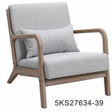 Armchair DKD Home Decor 66 x 66 x 94 cm Natural Wood Light grey-1